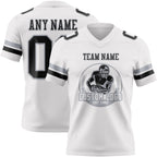 Custom White Black-Gray Authentic Football Jersey