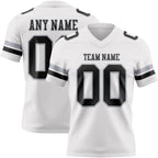 Custom White Black-Gray Authentic Football Jersey