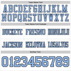 Custom White Light Blue-Black Authentic Football Jersey