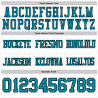 Custom White Teal-Black Authentic Football Jersey