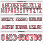 Custom White Medium Pink-Black Authentic Football Jersey