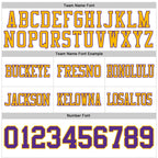 Custom White Purple-Gold Authentic Football Jersey
