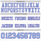 Custom White Light Blue-Purple Authentic Football Jersey