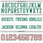 Custom White Medium Pink-Kelly Green Authentic Football Jersey