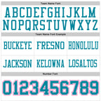 Custom White Teal-Pink Authentic Football Jersey