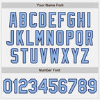 Custom Stitched White Light Blue-Navy Baseball Pullover Sweatshirt Hoodie