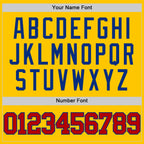 Custom Yellow Red-Royal Authentic Basketball Jersey