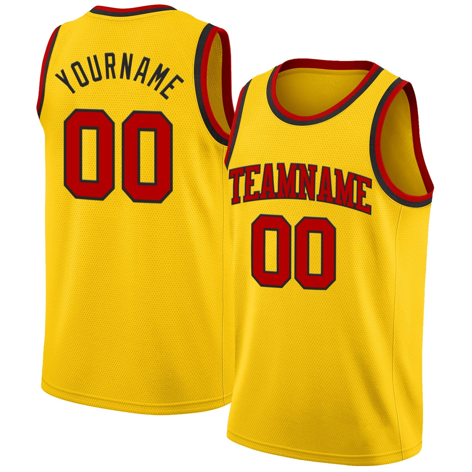 Custom Yellow Red-Black Authentic Basketball Jersey