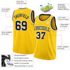 Custom Yellow Navy-White Authentic Basketball Jersey