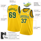 Custom Yellow Green-White Authentic Basketball Jersey