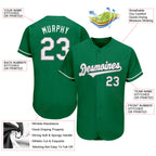 Custom White Kelly Green-Gray Authentic St. Patrick's Day Baseball Jersey